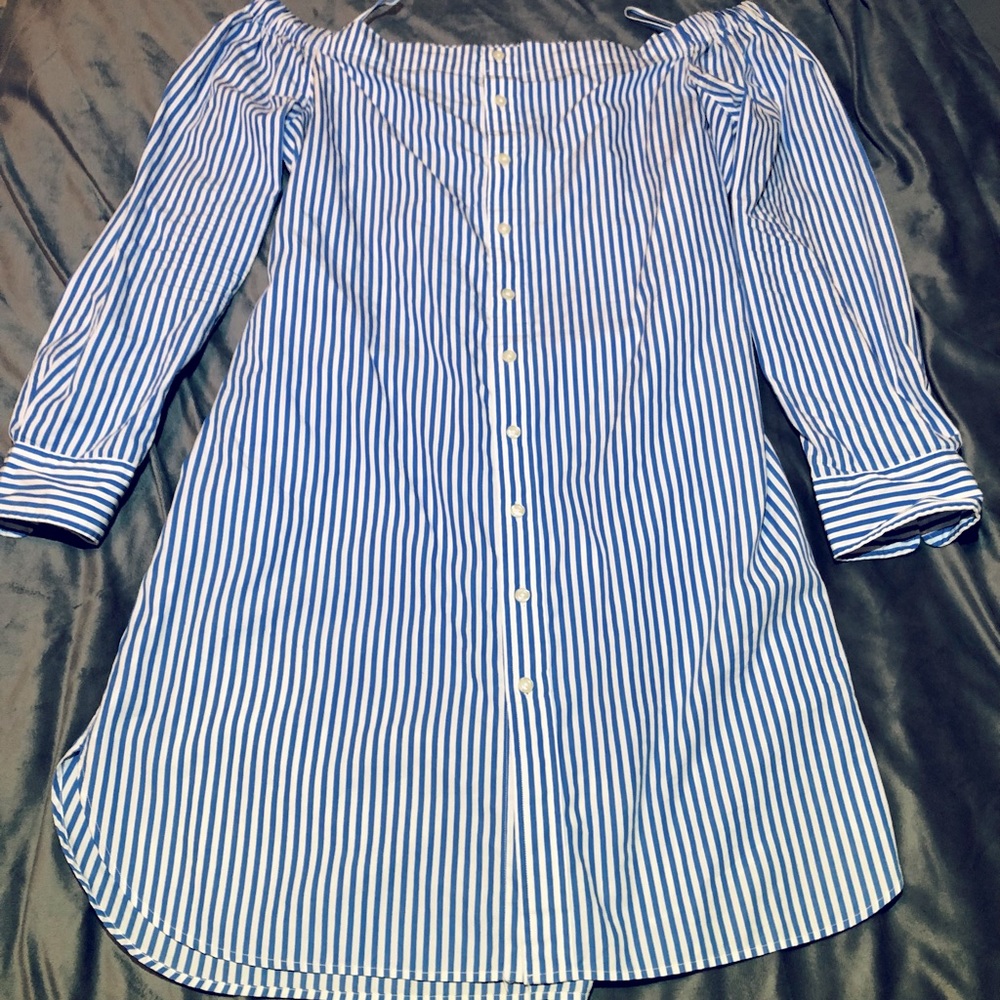 Ralph Lauren off-the-shoulder shirt dress, Large